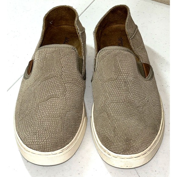 Olukai Pehuea Women's 7W Leather Loafer Slip On Clay Taupe Brown 20329-LH10 - Picture 2 of 9